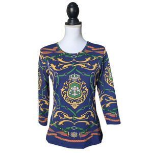 J McLaughlin Catalina Cloth Navy Blue Knight Horse Bridle Equestrian Top Small